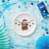 Heb een prettige kerst met Hielan Coo Papieren Bordje (Feest)