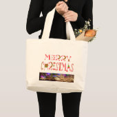 Heb een prettige kerstdag met compassie grote tote bag (Voorkant (product))