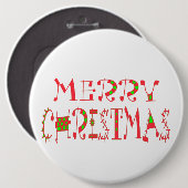 Heb een prettige kerstdag met compassie ronde button 6,0 cm (Voorkant /achterkant)