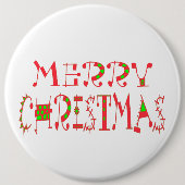 Heb een prettige kerstdag met compassie ronde button 6,0 cm (Voorkant)