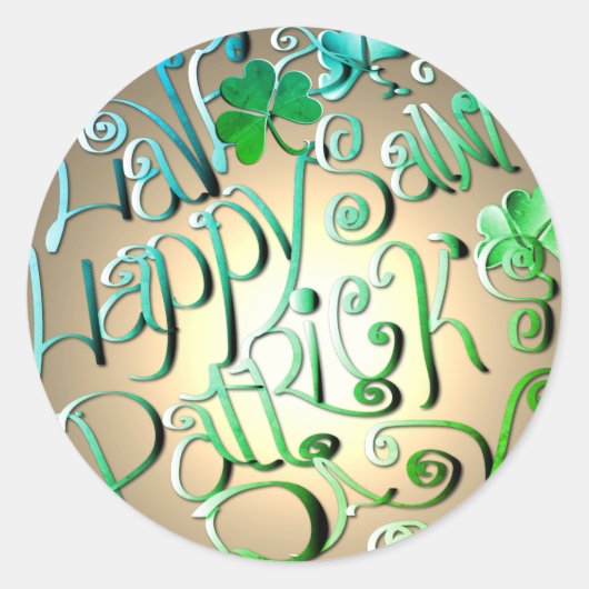 "Heb een prettige St. Patrick's Day" Ronde Sticker (Voorkant)