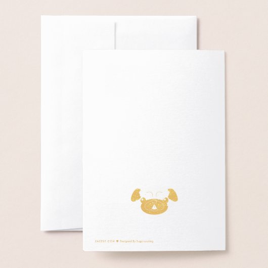 Heb een Pugtastic Birthday Gold Foil Verjaardag Ka Folie Kaarten (Met envelop)