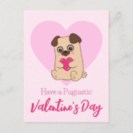 Heb een pugtastische Valentijnsdag | Grappige Scha Briefkaart