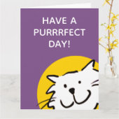 Heb een Purrrfecte Dag Kat Liefhebber Kaart (Gele Bloem)