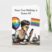 Heb een Queer AF verjaardag | Binnenste kleurplaat Kaart (Voorkant)