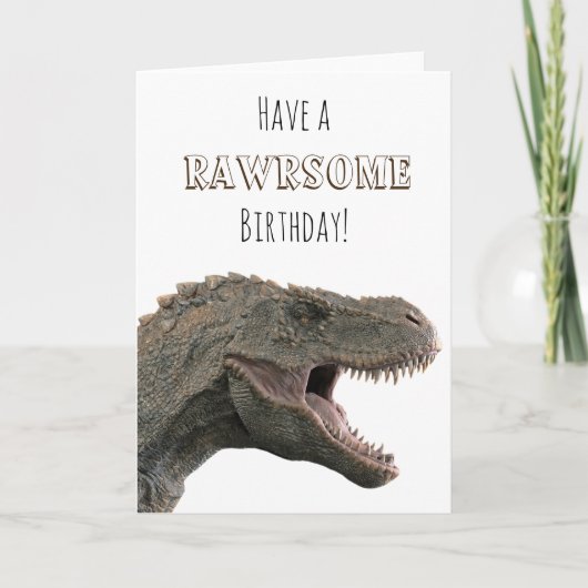 Heb een rauwe Birthday T-rex Tyrannosaurus Kaart (Voorkant)
