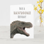 Heb een rauwe Birthday T-rex Tyrannosaurus Kaart (Gele Bloem)