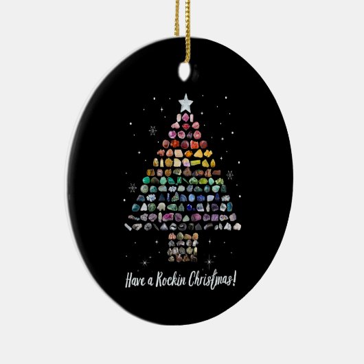 Heb een Rockin Christmas Crystal Gem Tree Rockhoun Keramisch Ornament (Rechts)