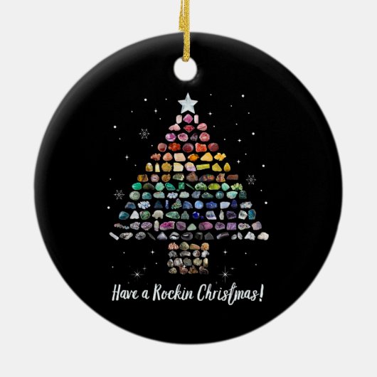 Heb een Rockin Christmas Crystal Gem Tree Rockhoun Keramisch Ornament (Achterkant)