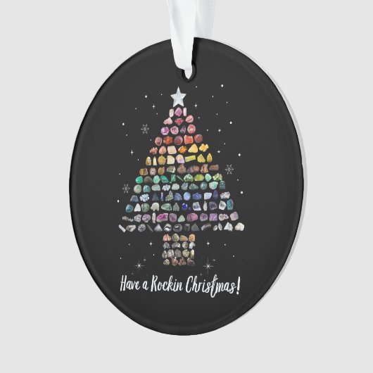 Heb een Rockin Christmas Crystal Gem Tree Rockhoun Ornament (voorkant)