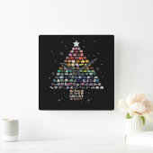Heb een Rockin Christmas Crystal Gem Tree Rockhoun Vierkante Klok (Huis)