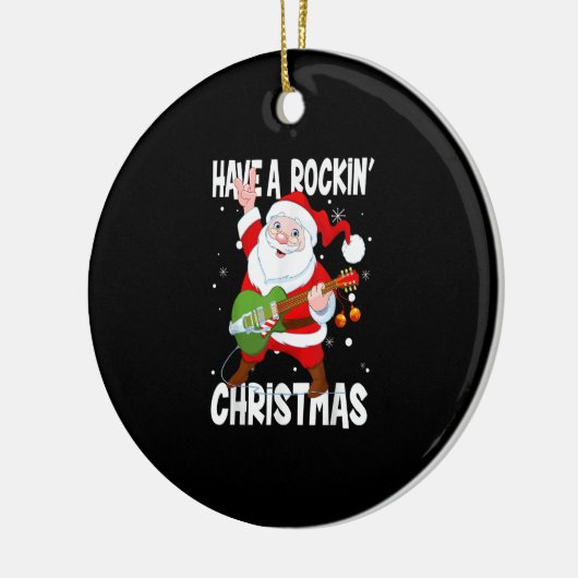 Heb een Rockin-gitarist Guitar Funny Xma Keramisch Ornament (Links)