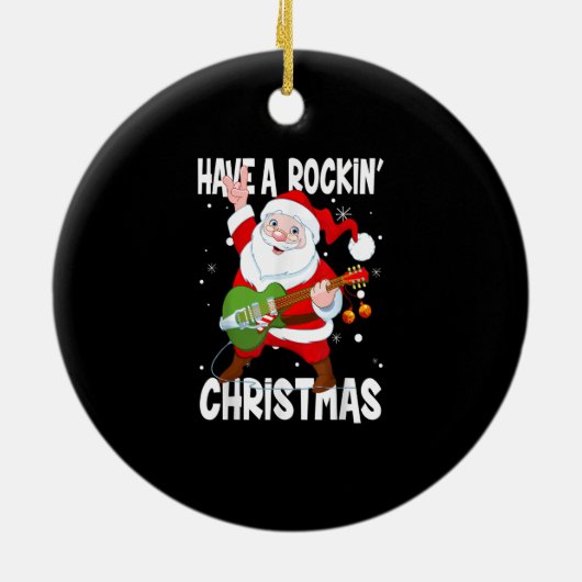 Heb een Rockin-gitarist Guitar Funny Xma Keramisch Ornament (Achterkant)