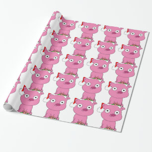 Heb een roze varkensvegankerst cadeaupapier