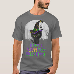Heb een schattige zwarte katje met een pekel-hallo t-shirt