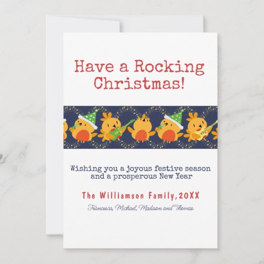 Heb een schommelende kerst zingen Robin Custom Feestdagenkaart (Voorkant)