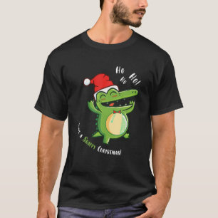 Heb een Snappy Christmas Funny Alligator Santa Hat T-shirt