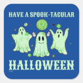 HEB EEN SPOOK-TACULAIRE HALLOWEEN GEFOOND VIERKANTE STICKER (Voorkant)