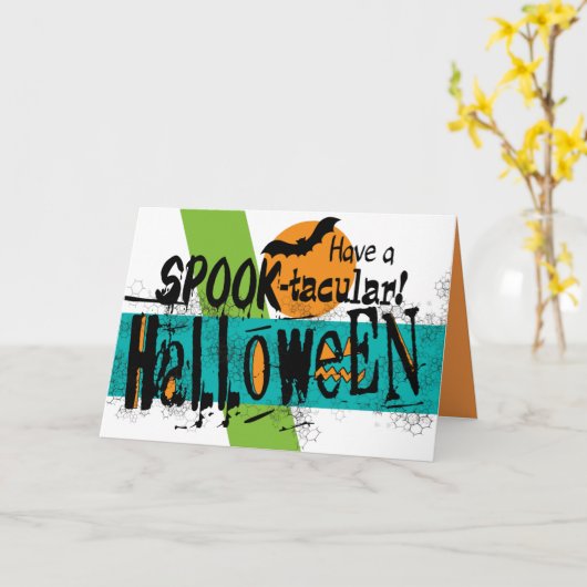 Heb een Spook-tacular Halloween Kaart (Gele Bloem)