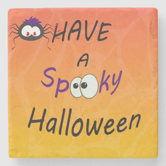 Heb een spookachtig Halloween Stone Onderzetter (Voorkant)