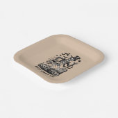 Heb een spookachtige dag Halloween Witch Skeleton Papieren Bordje (Gebogen)