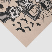 Heb een spookachtige dag Halloween Witch Skeleton Tissuepapier (Detail)