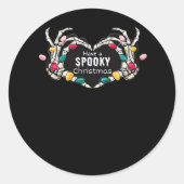 Heb een spookachtige kerstklassieker - Skeleton Ha Ronde Sticker (Voorkant)