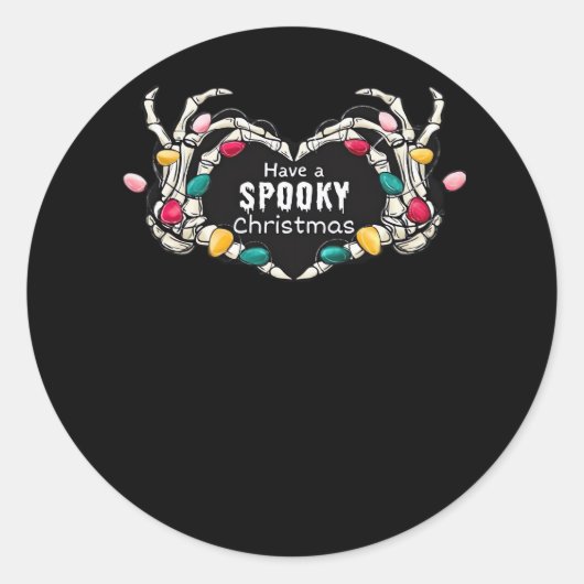 Heb een spookachtige kerstklassieker - Skeleton Ha Ronde Sticker (Voorkant)