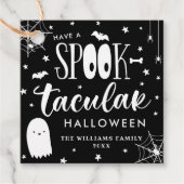 Heb een Spooktaculaire Halloween Black & White Bedankjes Labels (Voorkant)