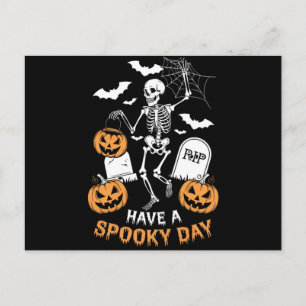 Heb een Spooky Day Halloween Witch Gift Skeleton Briefkaart