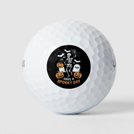 Heb een Spooky Day Halloween Witch Gift Skeleton Golfballen (Voorkant)