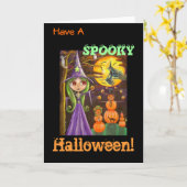 Heb een Spooky Halloween! Kaart (Gele Bloem)