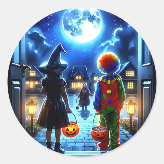 Heb een Spooky Halloween Ronde Sticker (Voorkant)