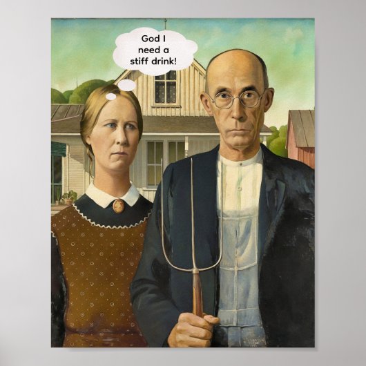 Heb een stevige borrel nodig -- American Gothic Poster (Voorkant)