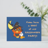 Heb een Uitnodiging van de Halloween van de Hoot (Staand voorkant)