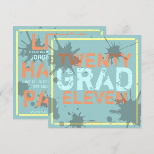 Heb een Uitnodiging van de Partij van de Graduatie (Voorkant / Achterkant)