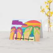 Heb een Vakantie van Nice! wenskaart Kaart (Gele Bloem)