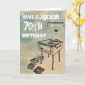 Heb een Verjaardag Rockin zeventigste! De Kaart (Gele Bloem)