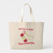 Heb een vlindermiddag Craty Hobby Motto Grote Tote Bag (Achterkant)