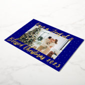 Heb een vreugdevolle & gezegende kerst|Een foto Folie Feestdagenkaart (Gedraaid)