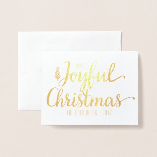 Heb een vreugdevolle kerstgroet | Goudfolie Kaart (Voorkant met envelop)