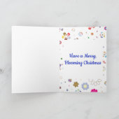 Heb een Vrolijk Bloeiende Kerstmis Bloemenboom Feestdagen Kaart (Binnen)