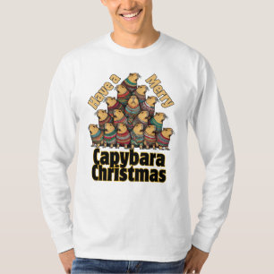 Heb een vrolijk Capybara Kerstmis T-shirt