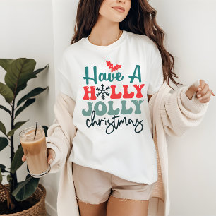 Heb een vrolijk kerstfeest T-shirt, Prettig Kerstm T-shirt