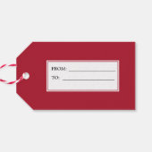 Heb een vrolijk klein kerst kleurrijk cadeaulabel (Achterkant Horizontaal)