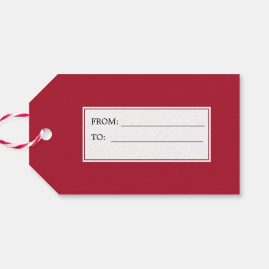 Heb een vrolijk klein kerst kleurrijk cadeaulabel (Achterkant Horizontaal)