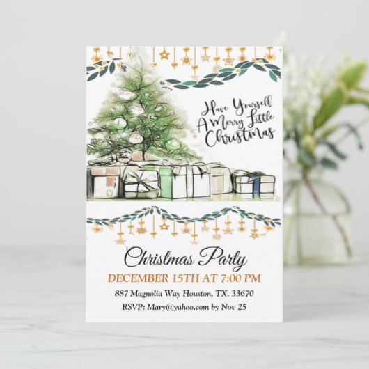 Heb een vrolijk klein kerstfeestje kaart (Staand voorkant)