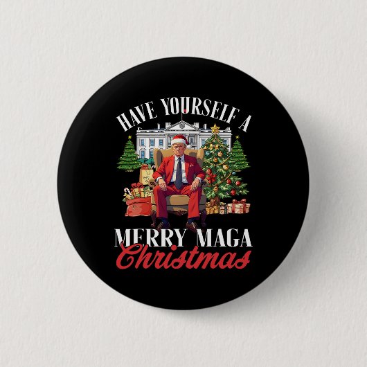 Heb een vrolijk mega kerstfeest Sinterklaas Funny Ronde Button 5,7 Cm (Voorkant)