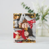 Heb een vrolijk Thanksgiving Photo Holiday Briefka Feestdagenkaart (Staand voorkant)