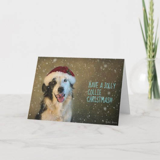Heb een vrolijke collie kerst feestdagen kaart (Voorkant)